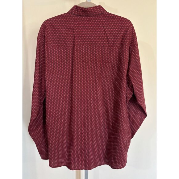 Wrangler Western Dress Shirt Wrancher Red Black Pearl Snaps Long Sleeve Mens XL - Picture 4 of 12